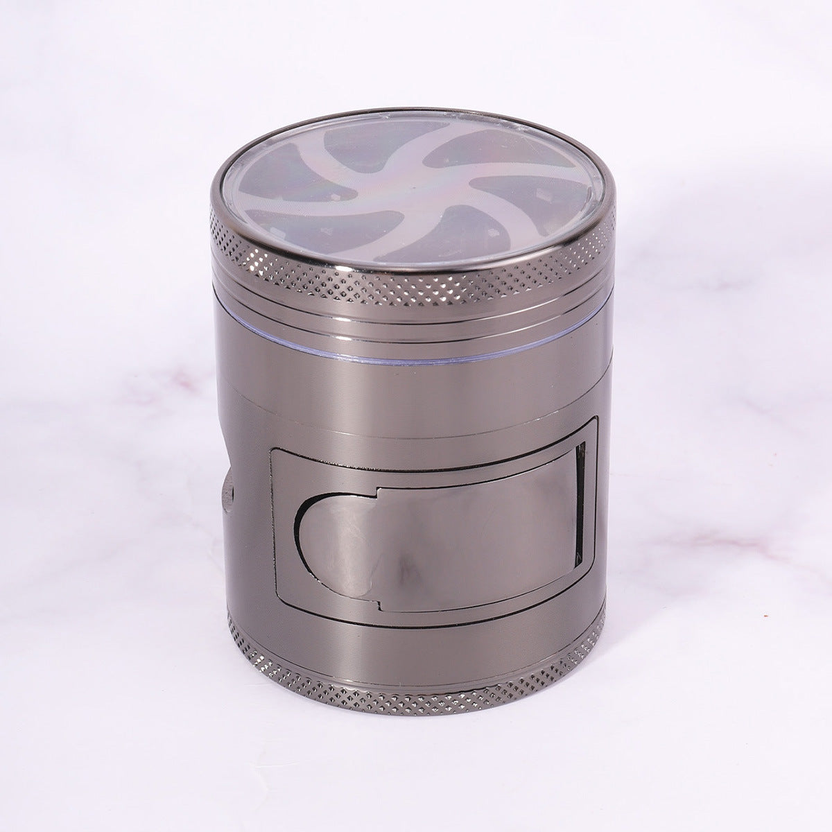 Hot Sale Zinc Alloy 60MM Diameter Four-Layer Manual Herb Grinder with Open Window
