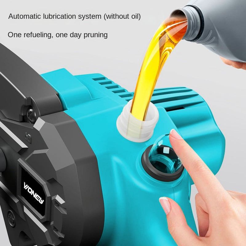 Powerful Cordless 6-Inch Mini Electric Saw for Home Wood Cutting, Rechargeable High-Power Outdoor Chainsaw