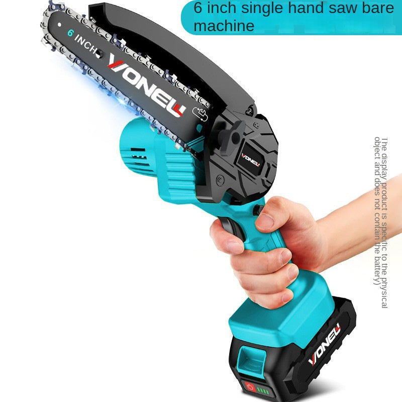 Powerful Cordless 6-Inch Mini Electric Saw for Home Wood Cutting, Rechargeable High-Power Outdoor Chainsaw