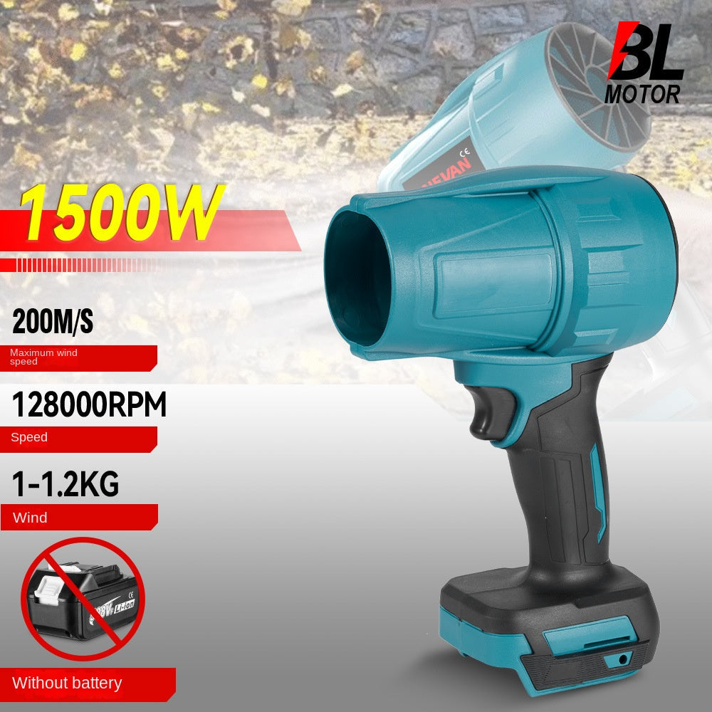 Brushless turbocharged storm blower and snow blower compatible with Makita battery 18V high power